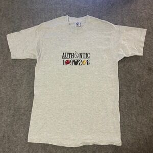 Vintage Disney Mickey Mouse Spell Out Embroidered Single Stitch T Shirt Adult Lg